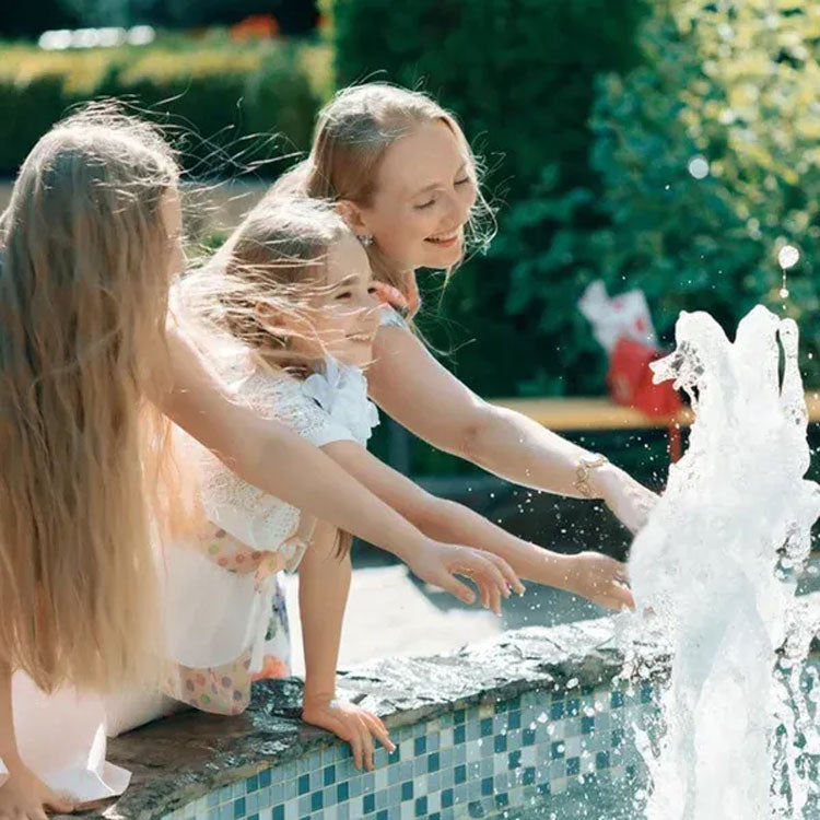 AquaFountain Outdoor Water Fountain Pump – Adjustable Flow with Nozzles & Built-In Filter for Garden Serenity