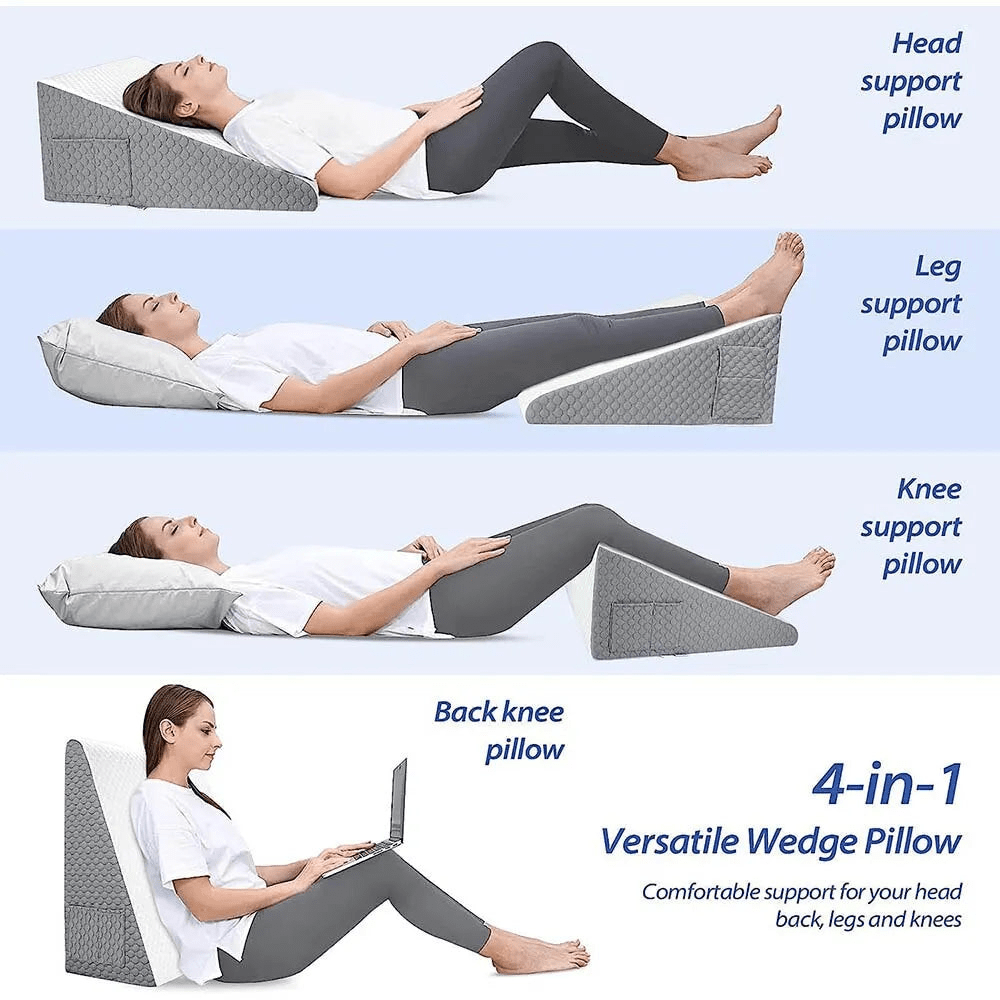 SuPillow – Triangular Wedge Pillow for Acid Reflux, Post-Surgery & Sleep Support