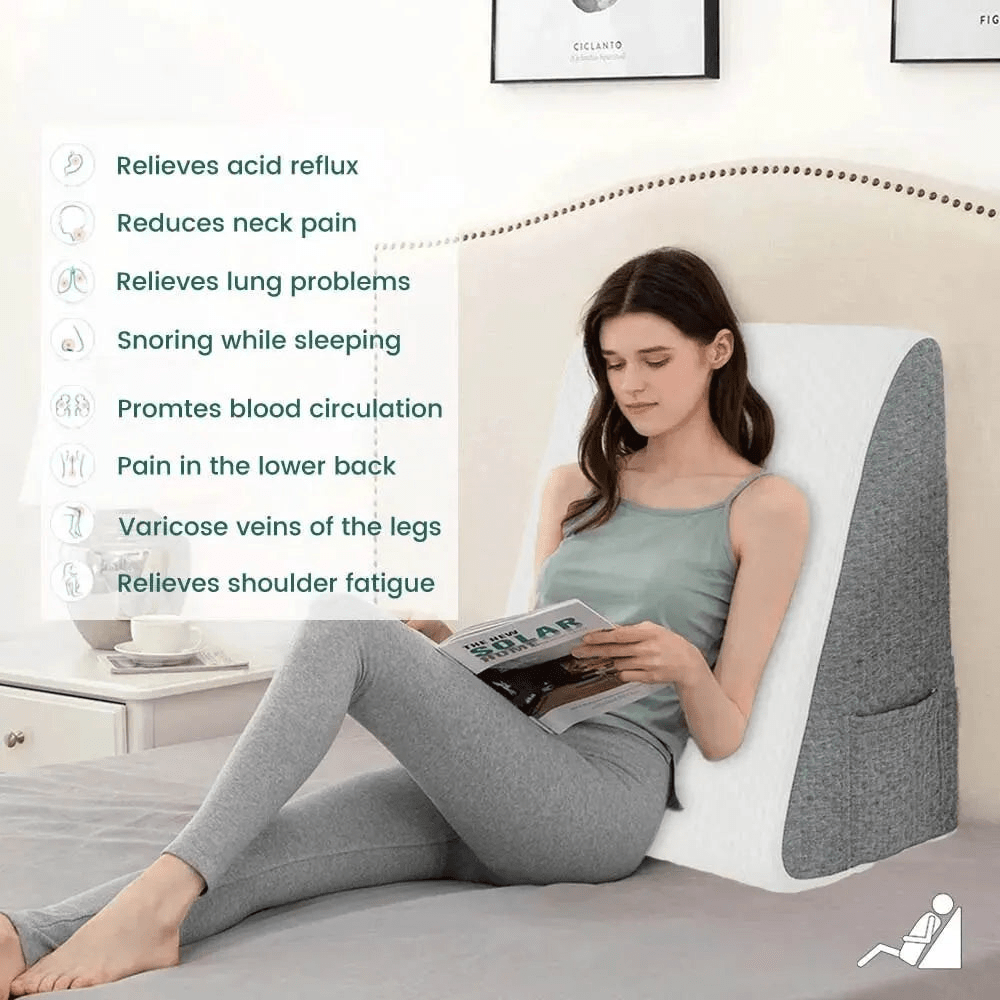 SuPillow – Triangular Wedge Pillow for Acid Reflux, Post-Surgery & Sleep Support