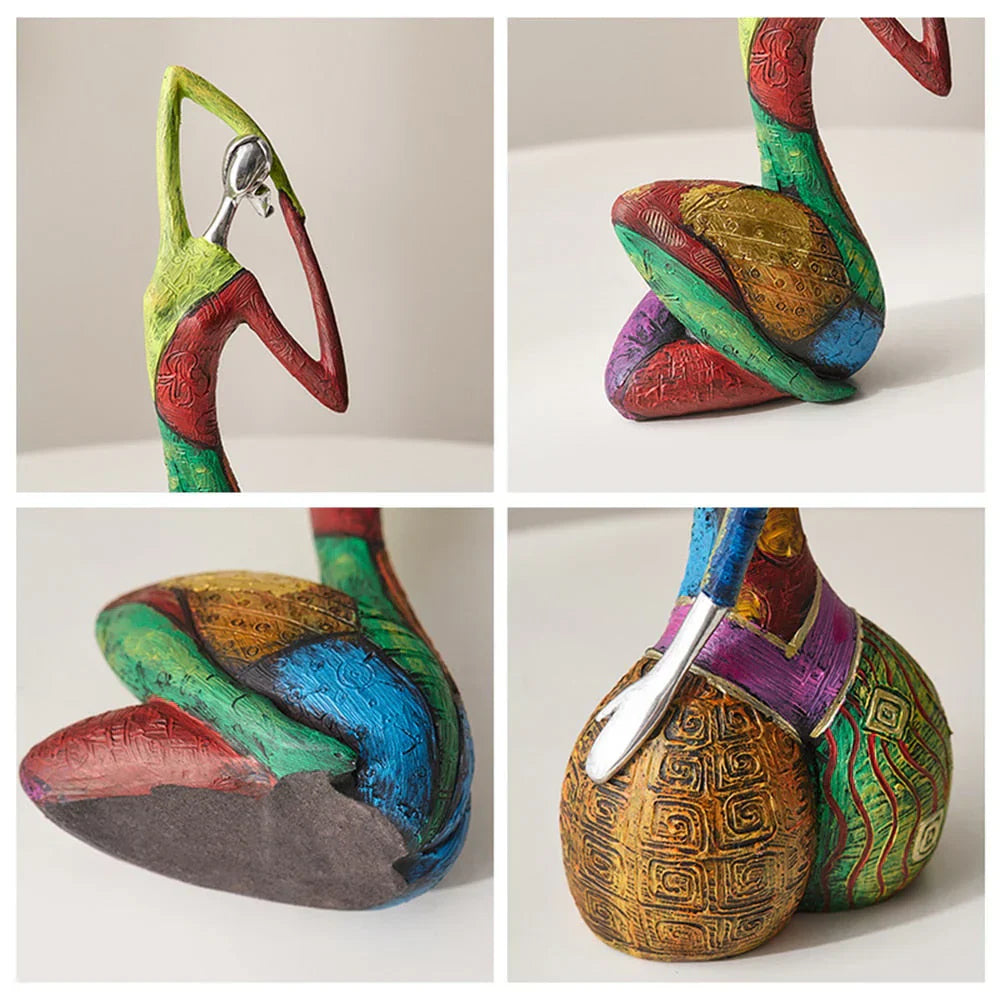 Modern Abstract Woman Sculptures – Handcrafted Colourful Resin Art for Home Decor