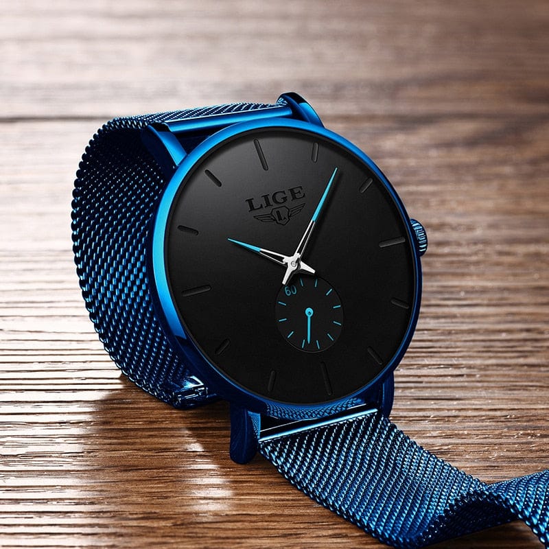 Waterproof Luxury Quartz Watch – Unisex Stainless Steel Mesh Band