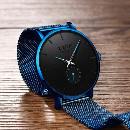 Waterproof Luxury Quartz Watch – Unisex Stainless Steel Mesh Band