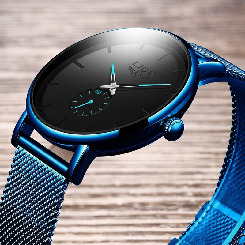 Waterproof Luxury Quartz Watch – Unisex Stainless Steel Mesh Band